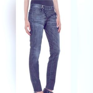 R13 Crossover low waist Zip medium blue Skinny jeans sz 28